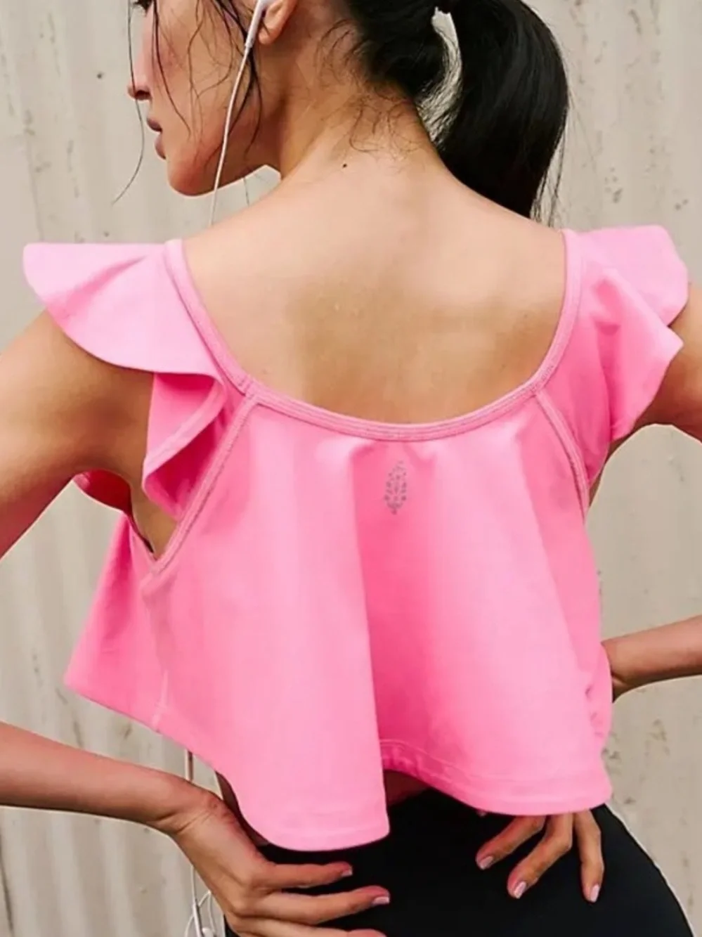 NWOT! Free People Movement Off Duty Flounce Tank in Pink Lemonade - Size M